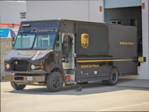 An image of a UPS delivery vehicle