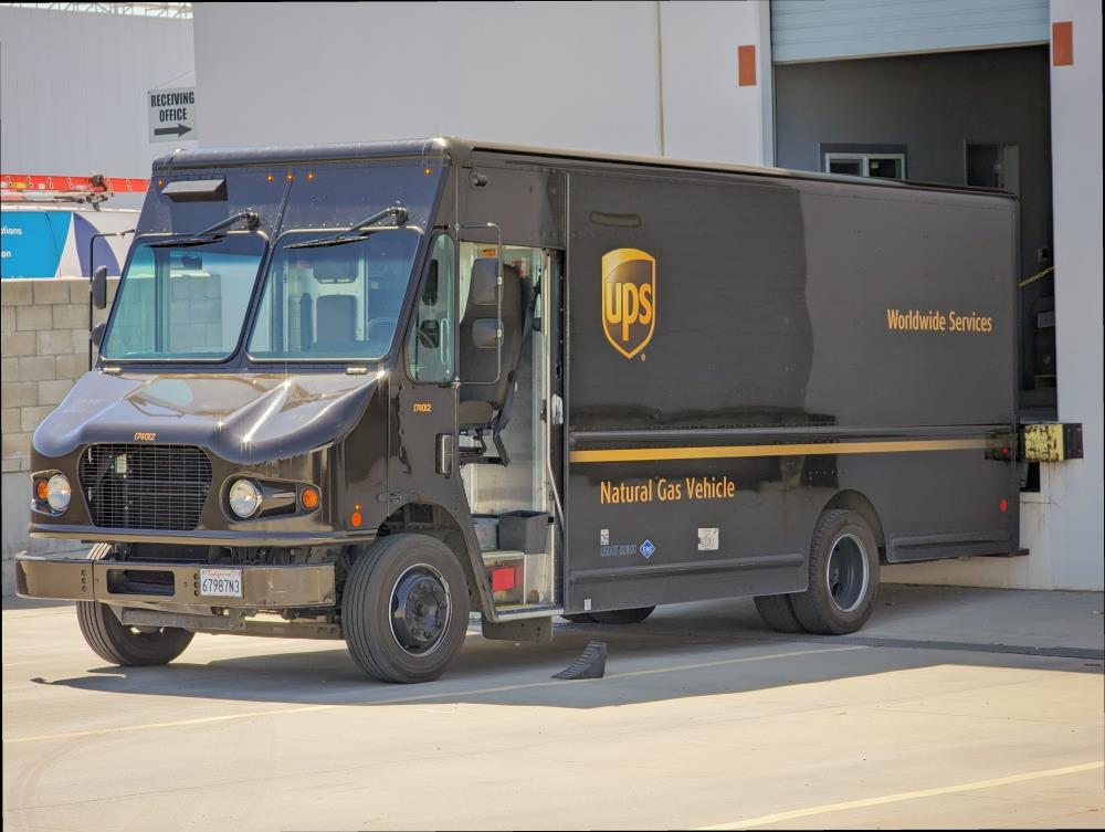 An image of a UPS delivery vehicle