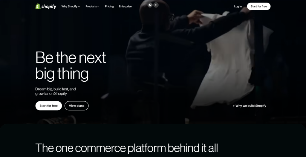 Shopify interface