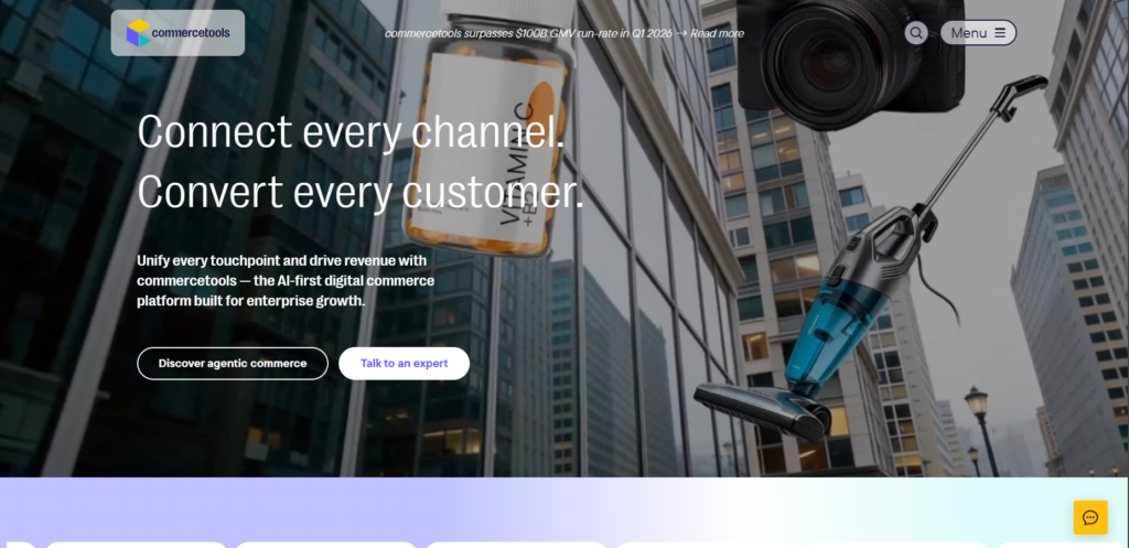 Screenshot of commercetools website