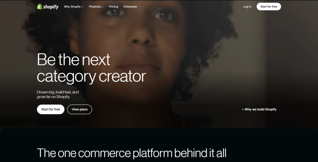 Shopify homepage