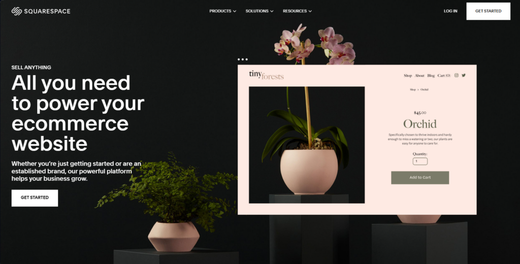 Squarespace Commerce interface