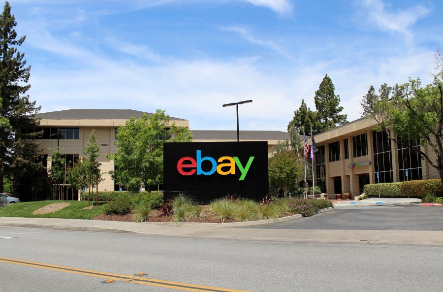 An eBay sign in front of a building
