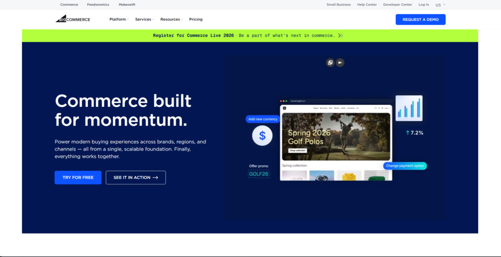 BigCommerce interface
