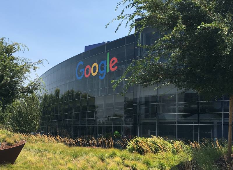 An image of the corporate headquarters of Google