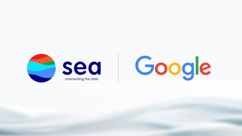 The Sea and Google logos next to one another