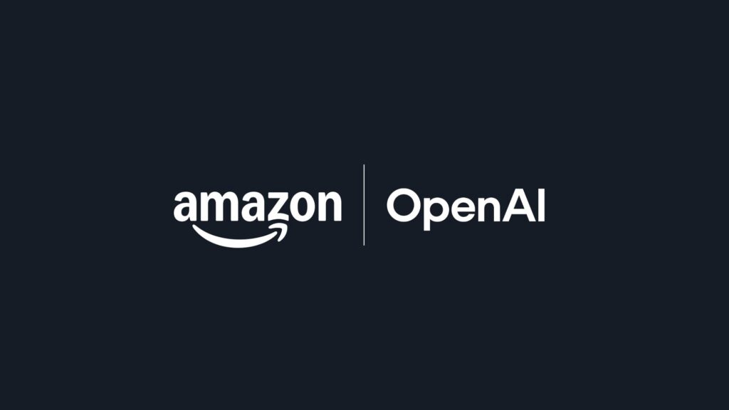 The Amazon and OpenAI logos next to one another
