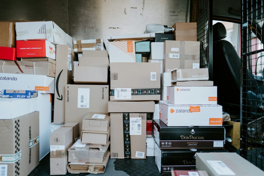 An image of a lof of boxes being sent to their destination