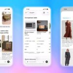 A few phone screens showing someone shopping in ChatGPT