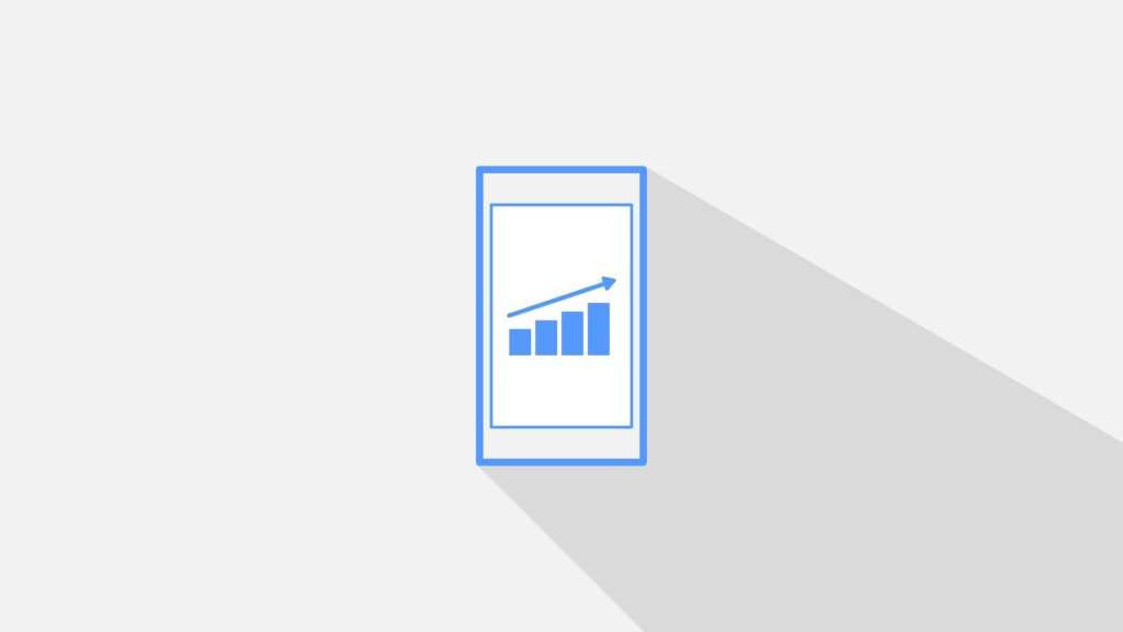 A bar graph showing growth, as each bar is taller than the last.