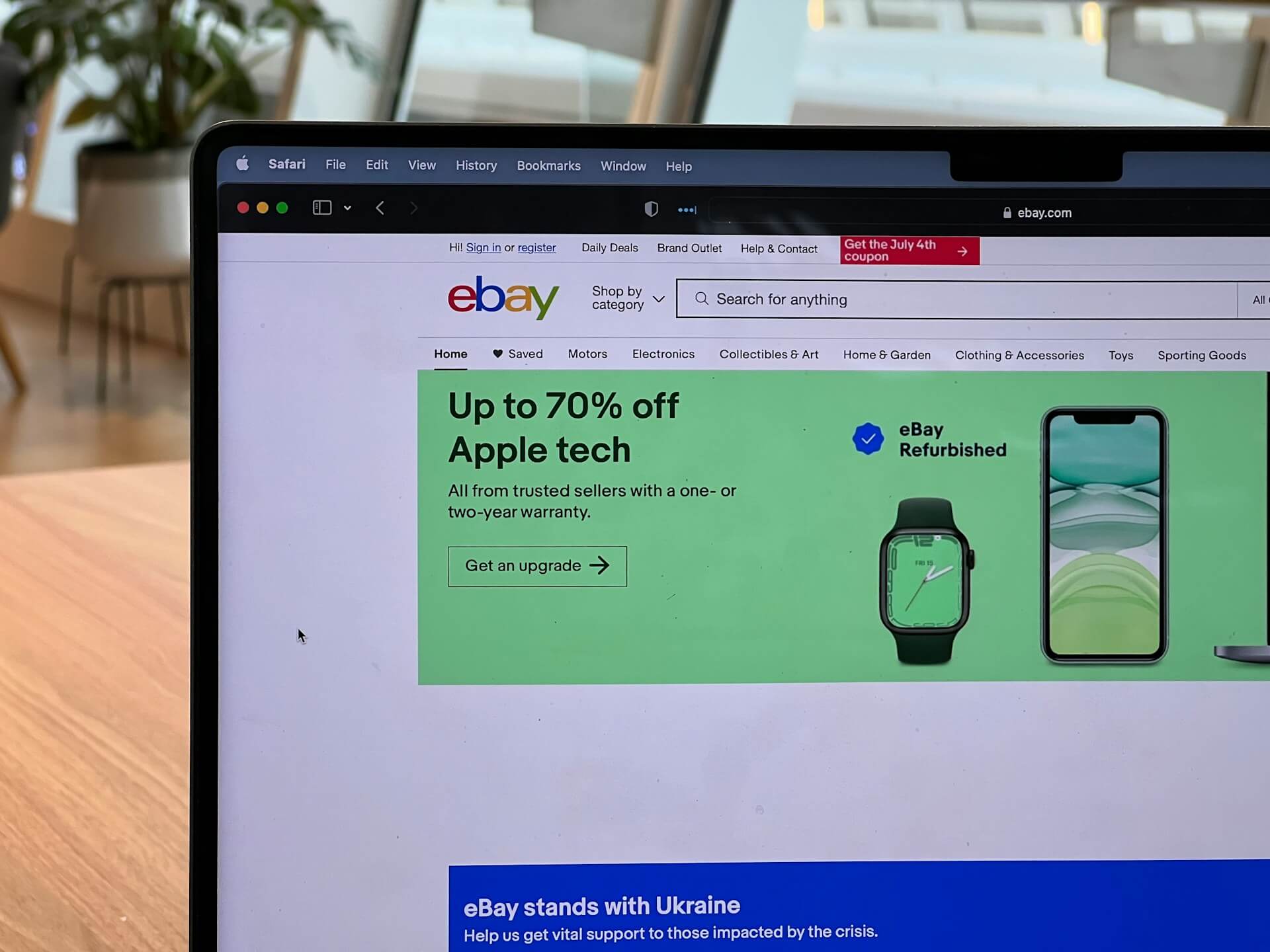 An image of eBay on a laptop screen