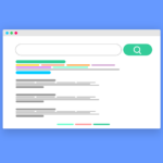 An image of a search bar, with several lines of search results under it.