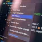 A screen showing AI assisted coding