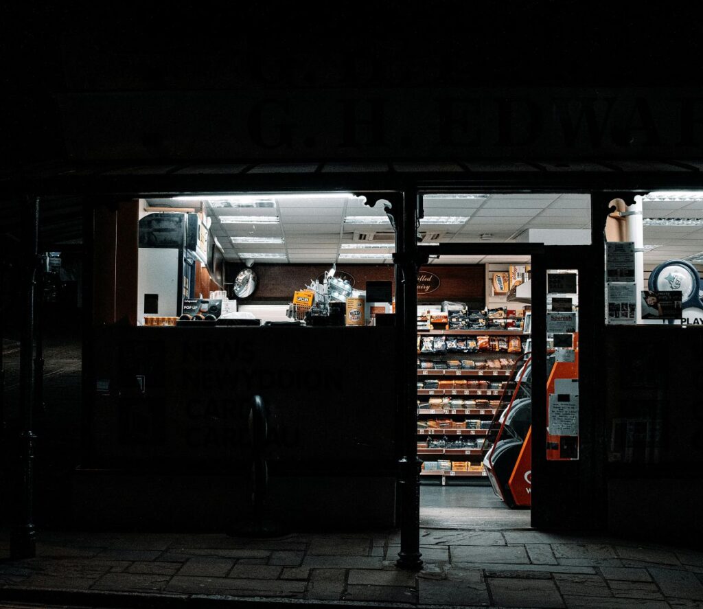 Convenience store open at night