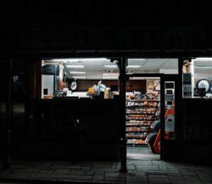 Convenience store open at night