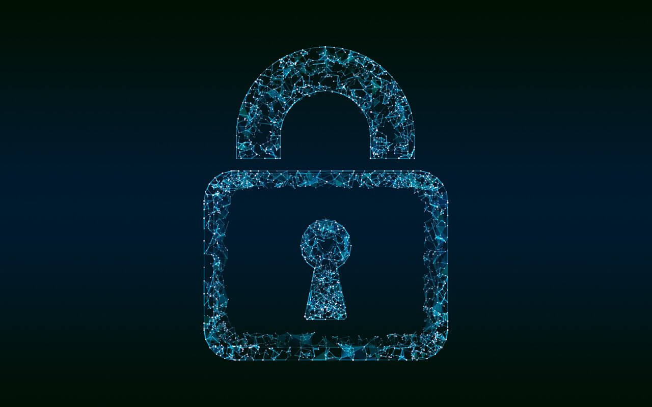 An image of a lock in front of a black background.