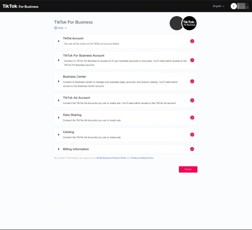 An image of the integration between TikTok and Wix