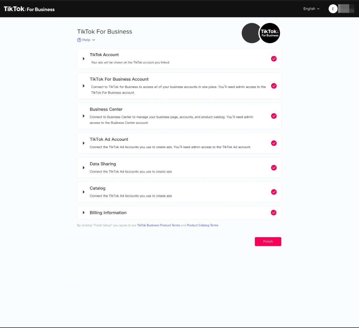 An image of the integration between TikTok and Wix