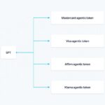 A flow chart with an SPT box pointing to other boxes with the names of different agentic tokens in them.